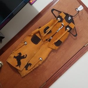Boys leather vest chaps- costume